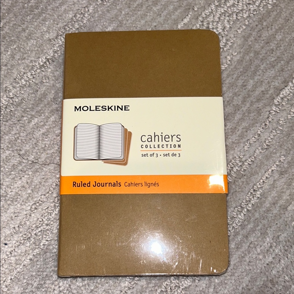 Moleskine cahiers set of 3 journals - new, lined pages